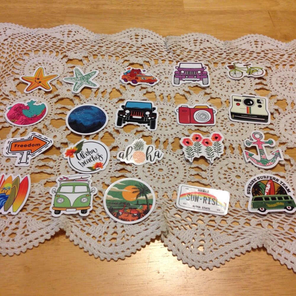 Nature stickers bundle - Outdoors, Surfing